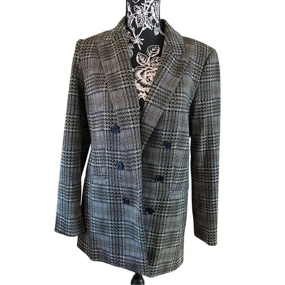 Bar III Houndstooth Suit Jacket Blazer Professional Career Office Formal Plaid